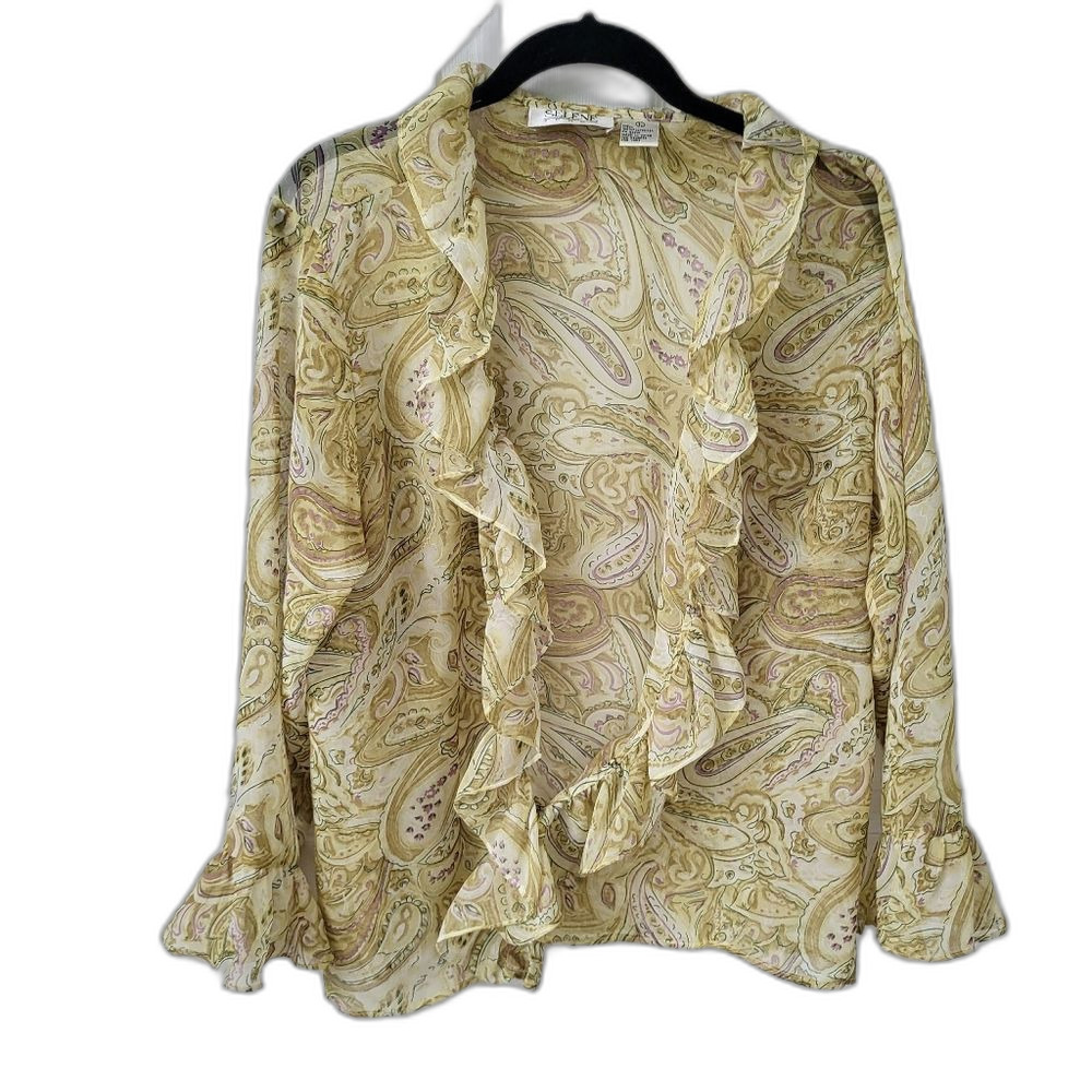 Ruffled Sheer Blousy Jacket - Size Large